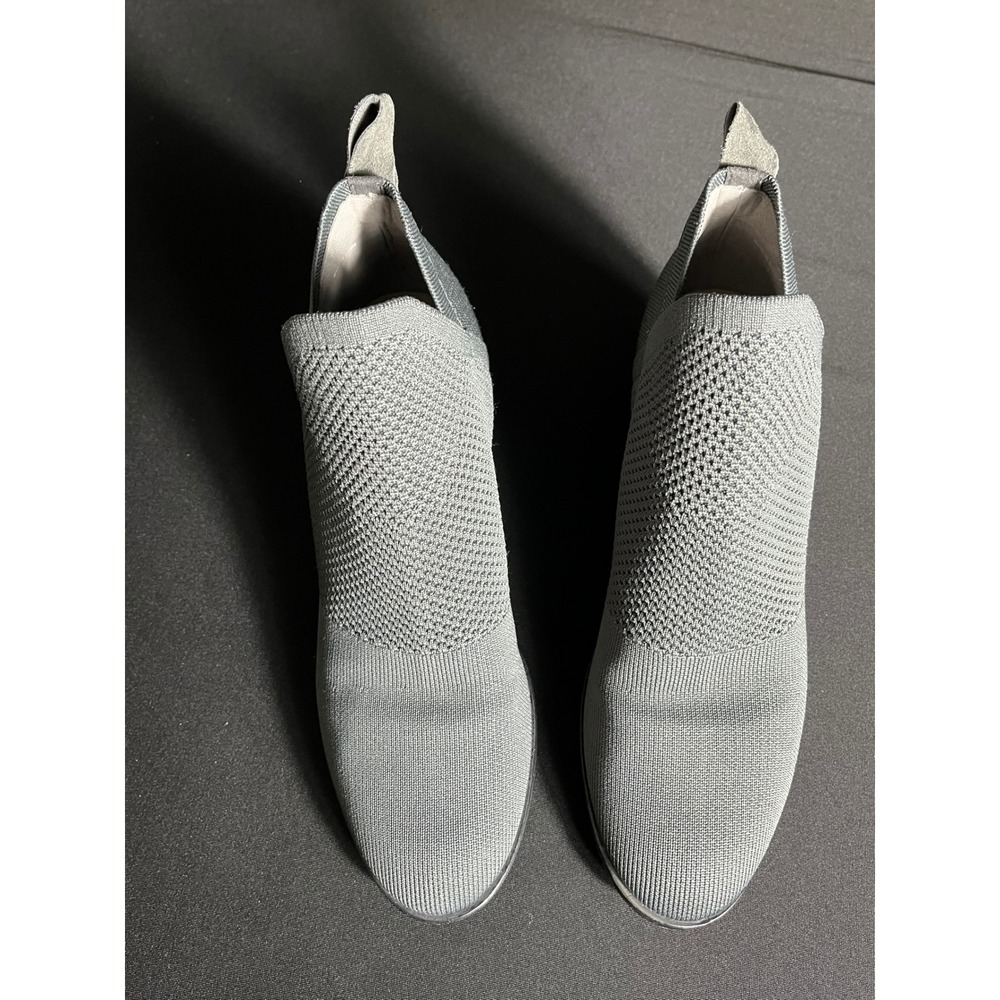 Eileen Fisher Size 9 Gray Knit Stretch Ankle Booties Leather Sole Pull On